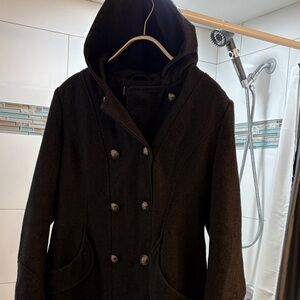 Anne Klein Charcoal Grey  Wool PeaCoat